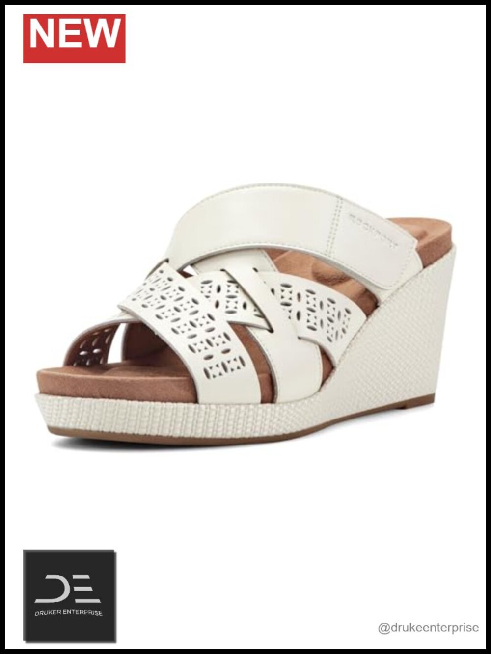 Rockport Britta Women's Wedge Sandals Leather Cushioned Arch Support